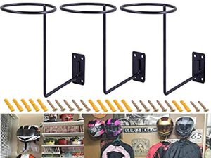 PEI Motorcycle Accessories Helmet Holder Jacket Hanger Wall Mounted Multifunctional Rack (black 3pc)
