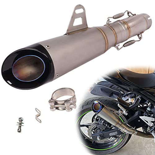 YOSAYUSA Motorcycle Exhaust System 2” Universal Muffler Tail Pipe Slip On Connect Mid Link Tube Fits For Kawasaki Ninja 400 Z400 2017-2022 YOSAYUSA Motorcycle Exhaust System 2” Universal Muffler Tail Pipe Slip On Connect Mid Link Tube Fits For Kawasaki Ninja 400 Z400 2017-2022