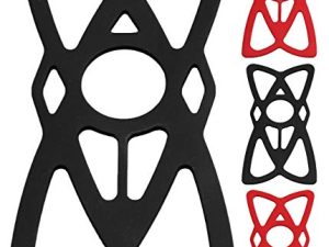 NALAKUVARA Phone Mount X Holder Grip Tether Rubber Strap Silicone Security Bands - Universal Motorcycle Bike Phone Mount Accessories Replacement Parts - Elastic X Web Grip (2 Black & 2 Red) 4 Pack