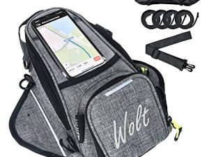 WOLT Powersports Motorcycle Tank Bag With waterproof rain cover Strong Magnetic