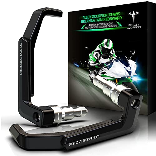 Lever Guards Motorcycle Handlebar Protector | POISON SCORPION Aluminum Clutch Brake Extendable Bar End Protectors Handguards Brush Universal 7/8 Hollow Black fit Sport Street Enduro Dirt Bike Lever Guards Motorcycle Handlebar Protector | POISON SCORPION Aluminum Clutch Brake Extendable Bar End Protectors Handguards Brush Universal 7/8 Hollow Black fit Sport Street Enduro Dirt Bike