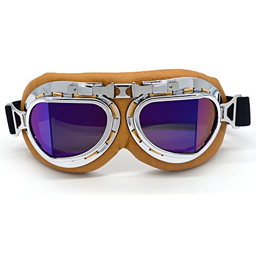 evomosa Motorcycle Goggles Vintage Pilot Style Cruiser Scooter Goggle Outdoor Sand Goggles Bike Racer Cruiser Touring Eyewear for Half Helmet evomosa Motorcycle Goggles Vintage Pilot Style Cruiser Scooter Goggle Outdoor Sand Goggles Bike Racer Cruiser Touring Eyewear for Half Helmet