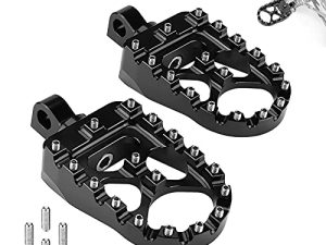 KEMIMOTO CNC Wide Fat Foot Pegs for Dyna Sportster FLFB FLSTF Iron 883 Softail Street Glide