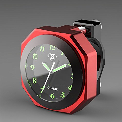 Perfectech Waterproof 7/8"- 1 1/8" Handlebar Luminous Dial Motorcycle Clock for Dirt Bike Motocross Yamaha Kawasaki Honda Suzuki Harley Davidson (Red) Perfectech Waterproof 7/8"- 1 1/8" Handlebar Luminous Dial Motorcycle Clock for Dirt Bike Motocross Yamaha Kawasaki Honda Suzuki Harley Davidson (Red)