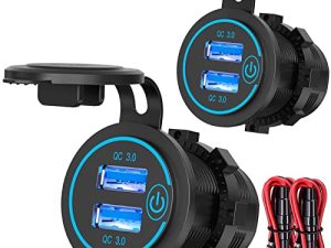 [2 Pack] 12V USB Outlet