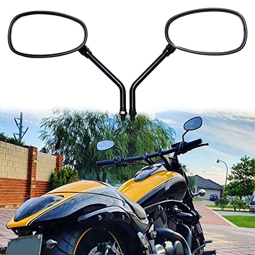 10MM Black Motorcycle Handlebar Rearview Side Mirrors Compatible with Honda Kawasaki Suzuki Cruiser Scooter (Black) 10MM Black Motorcycle Handlebar Rearview Side Mirrors Compatible with Honda Kawasaki Suzuki Cruiser Scooter (Black)