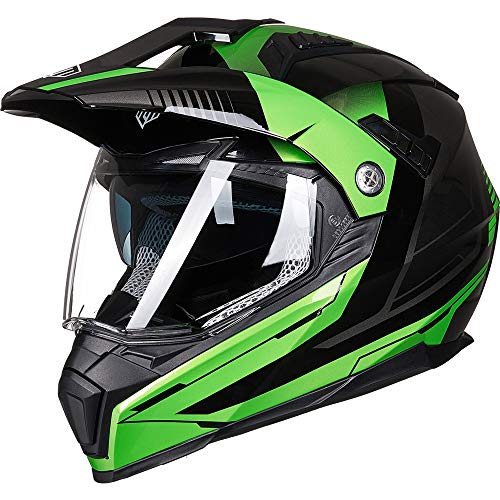 ILM Off Road Motorcycle Dual Sport Helmet Full Face Sun Visor Dirt Bike ATV Motocross Casco DOT Certified Model 606V(Green ILM Off Road Motorcycle Dual Sport Helmet Full Face Sun Visor Dirt Bike ATV Motocross Casco DOT Certified Model 606V(Green
