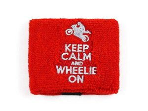 Keep Calm Wheelie On Rear Brake or Clutch Reservoir Covers by Reservoir Socks for Motorcycles