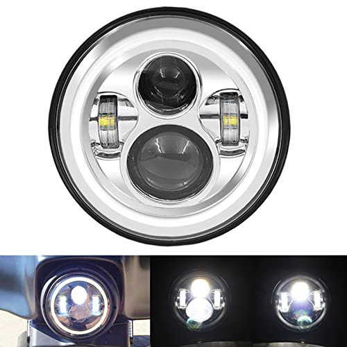 7 inch Super Bright Headlight for Street Glide High Low Beam Projector for Road King Street Glide Ultra Classic Electra Glide FatBoy Heritage Softail Slim YAMAHA V-Star 1100 (Silver) 7 inch Super Bright Headlight for Street Glide High Low Beam Projector for Road King Street Glide Ultra Classic Electra Glide FatBoy Heritage Softail Slim YAMAHA V-Star 1100 (Silver)