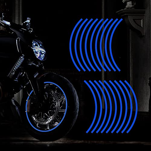 TOMALL 16''-17" Reflective Wheel Rim Stripe Decal for Motorcycle Wheels Car Cycling Bike Bicycle Night Reflective Safety Decoration Stripe Universal Rim Reflective Stickers (Blue) TOMALL 16''-17" Reflective Wheel Rim Stripe Decal for Motorcycle Wheels Car Cycling Bike Bicycle Night Reflective Safety Decoration Stripe Universal Rim Reflective Stickers (Blue)