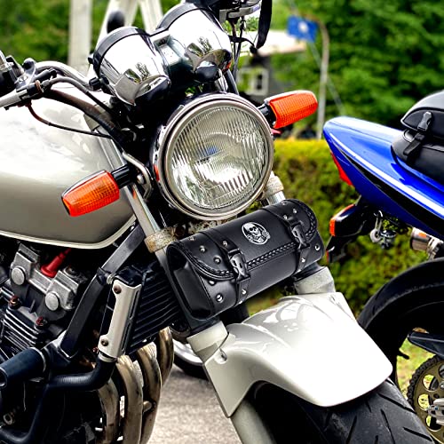 Sresk Universal PU Leather Motorcycle Fork Bag Saddlebags Handlebar Bag Sissy Bar Storage Tool Bag for Motobike/Dirt bike Kawasaki Suzuki Yamaha Sportster (A) Sresk Universal PU Leather Motorcycle Fork Bag Saddlebags Handlebar Bag Sissy Bar Storage Tool Bag for Motobike/Dirt bike Kawasaki Suzuki Yamaha Sportster (A)