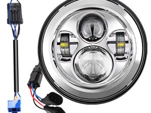 Belt&Road 7 Inch Round Super White LED Headlight for 2014-2023 + HD Street Glide Special and Road King Special