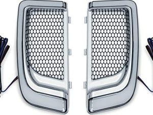 Kuryakyn 5063 Motorcycle Lighting Accessory: Tracer LED Running Light/Turn Signal Fairing Lower Grills for 2014-20 Harley-Davidson Motorcycles
