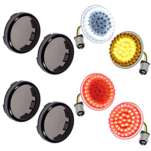 Benlari 2”1157 LED Turn Signals Lights Kit Bullet Lighting Bulbs 2009-21 Smoke Lens Compatible for Harley Davidson Touring Dyna Softail Sportster Street Glide Road Glide Special Benlari 2”1157 LED Turn Signals Lights Kit Bullet Lighting Bulbs 2009-21 Smoke Lens Compatible for Harley Davidson Touring Dyna Softail Sportster Street Glide Road Glide Special