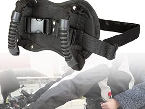 Denpetec Motorcycle Passenger Safety Belt Motorcycle Passenger Pillion Grab Handles Driver Belly Strap Pad for Children and Passenger Waist Belt Black Backseat Handle Motorcycle Accessory