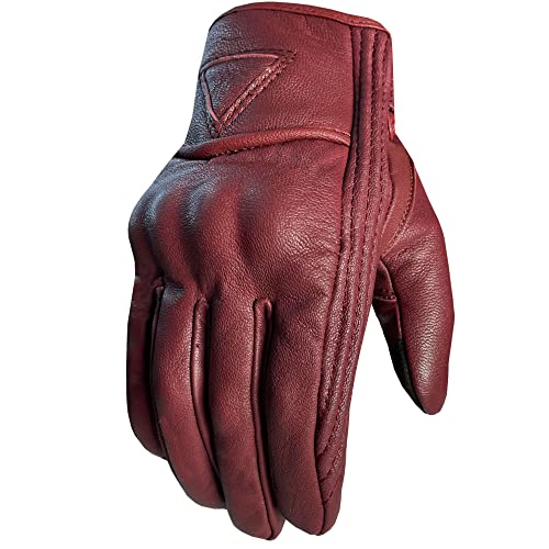 Men's Premium Leather Street Motorcycle Protective Cruiser Biker Gel Gloves Oxblood S Men's Premium Leather Street Motorcycle Protective Cruiser Biker Gel Gloves Oxblood S