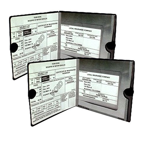 ESSENTIAL Car Auto Insurance Registration BLACK Document Wallet Holders 2 Pack - [BUNDLE ESSENTIAL Car Auto Insurance Registration BLACK Document Wallet Holders 2 Pack - [BUNDLE