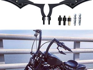 Black Motorcycle Rear View Side Mirrors Black Compatible with Honda Yamaha Suzuki Ducati Kawasaki Aprilia