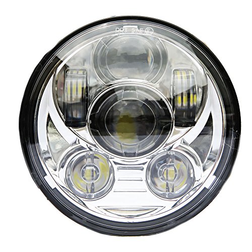 Wisamic 5-3/4 5.75 inch LED Headlight - Compatible with Harley Davidson Dyna Street Bob Super Wide Glide Low Rider Night Rod Train Softail Deuce Custom Sportster Iron 883-Sliver Wisamic 5-3/4 5.75 inch LED Headlight - Compatible with Harley Davidson Dyna Street Bob Super Wide Glide Low Rider Night Rod Train Softail Deuce Custom Sportster Iron 883-Sliver