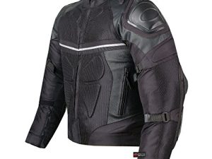 Pro Leather & Mesh Motorcycle Waterproof Jacket | CE Armor | Reflective Dualsport Biker All Season Jacket