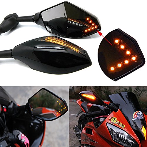 Motorcycle LED Turn Signal Rear View Mirrors with Arrow For Honda Suzuki Racing Bike Sport Bike Motorcycle LED Turn Signal Rear View Mirrors with Arrow For Honda Suzuki Racing Bike Sport Bike