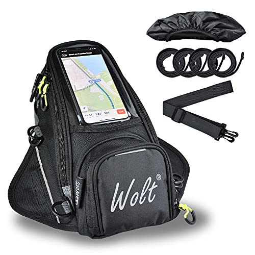 WOLT Powersports Motorcycle Tank Bag With waterproof rain cover Strong Magnetic WOLT Powersports Motorcycle Tank Bag With waterproof rain cover Strong Magnetic