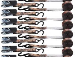 XSTRAP STANDARD Ratchet Tie Down Straps - 8PK - 1'' x 10 ft - 900 LB Break Strength Cargo Straps for Moving Appliances