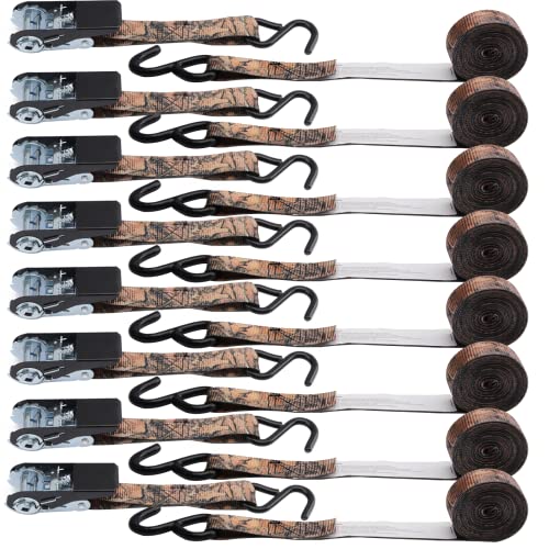 XSTRAP STANDARD Ratchet Tie Down Straps - 8PK - 1'' x 10 ft - 900 LB Break Strength Cargo Straps for Moving Appliances XSTRAP STANDARD Ratchet Tie Down Straps - 8PK - 1'' x 10 ft - 900 LB Break Strength Cargo Straps for Moving Appliances