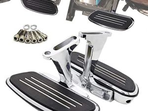 Motorcycle Passenger Floorboards - Chromed Streamline Street Glide Footboards with Mount Bracket Kits Replacement for Road King Street Glide Electra Glide Touring Models 1993-2022