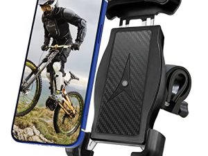 LAZORA Bike Phone Holder Motorcycle Phone Mount Bicycle Street Bike Dirt Bike Scooter Material Sturdy and Durable Base Rotating Suitable for 4.7"- 6.8" Cellphone