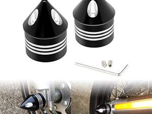 PBYMT Black Front Axle Nut Covers Caps Compatible for Harley Davidson Dyna Softail Touring Road King Electra Street Glide 2008-2020