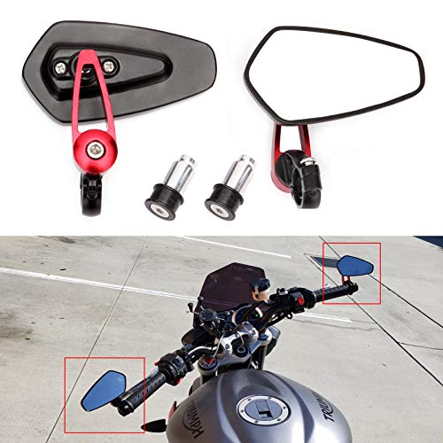 Red Motorcycle Bar End Mirrors Rear View CNC Compatible with Honda GROM MSX125 CB500F Kawasaki Z125 Z650 Z750 Z800 Z900 ER6N ER6F Red Motorcycle Bar End Mirrors Rear View CNC Compatible with Honda GROM MSX125 CB500F Kawasaki Z125 Z650 Z750 Z800 Z900 ER6N ER6F