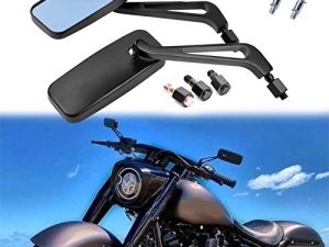 Black Motorcycle Side View Mirrors for Harley Davidson Sportster 883 1200 Street Glide