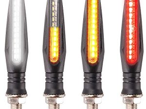 Kinstecks [New Version] 4PCS Motorcycle Indicators Flowing Turn Signal Lights Motorbike Turning Indicators Daytime Running Lights Brake Lights 12V for Motorcycle Motorbike