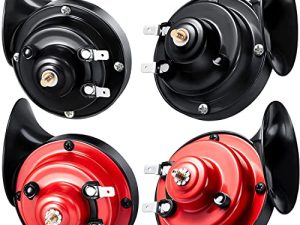 NUENUN 4 pcs 300DB Super Loud Train Horn for Truck Train Boat Car Air Electric Snail Single Horn
