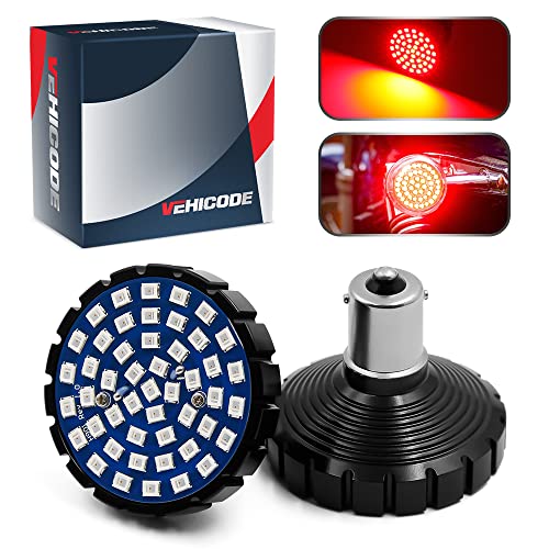 VehiCode 1156 Harley LED Rear Turn Signal Light Bulb (Red) Kit - Bright 7506 1141 93 P21W BA15S Single Contact Replacement for Motorcycle Harley Davidson Softail Bullet Style Blinker Lamp (2 Pack) VehiCode 1156 Harley LED Rear Turn Signal Light Bulb (Red) Kit - Bright 7506 1141 93 P21W BA15S Single Contact Replacement for Motorcycle Harley Davidson Softail Bullet Style Blinker Lamp (2 Pack)