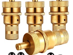 Dsycar 4Pcs Tire Deflator Kit Universal Adjustable Off The Road Accessories Kit Automatic Tire Deflators 6-30 PSI Adjustable