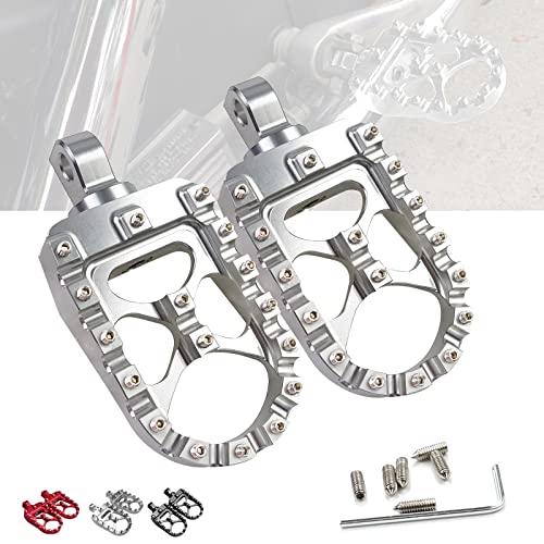 StarknightMT CNC Wide Fat Footpegs 360° Roating MX Foot Pegs Chopper Bobber Style Compatible with Dyna Fatboy Sportster Iron 883 (Silver) StarknightMT CNC Wide Fat Footpegs 360° Roating MX Foot Pegs Chopper Bobber Style Compatible with Dyna Fatboy Sportster Iron 883 (Silver)
