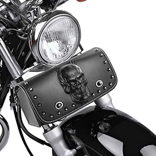 YHTIMIOX Universal Motorcycle 3D Skull Tool SaddleBags Front Fork Handlebar Bag PU Leather Sissybar Storage Pouch Compatible with Harley Dyna Scooter Softail Sportster Road King Honda Kawasaki Suzuki YHTIMIOX Universal Motorcycle 3D Skull Tool SaddleBags Front Fork Handlebar Bag PU Leather Sissybar Storage Pouch Compatible with Harley Dyna Scooter Softail Sportster Road King Honda Kawasaki Suzuki
