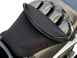 Badass Moto Motorcycle Seat Cushion - Air Filled Motorcycle Seat Pad Butt Protector - Breathable Motorcycle Seat Cover Reduces Pressure and Fatigue. Makes Long Rides More Comfortable.