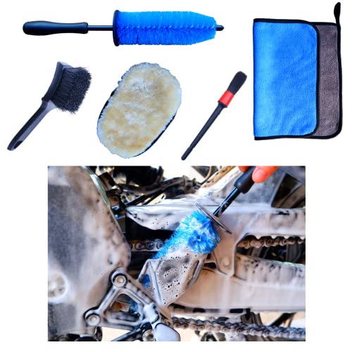 Motorcycle Cleaning Brush Kit 5 Pack Motorcycle Cleaning Brush Kit 5 Pack