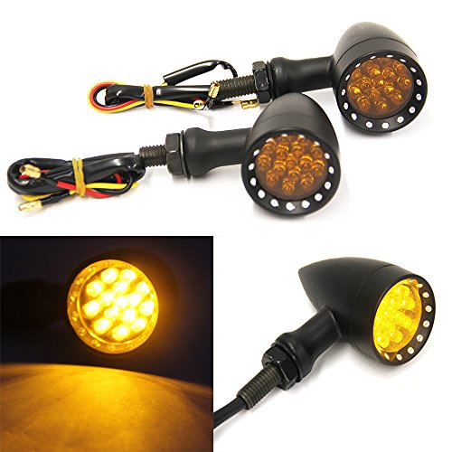 2pcs Amber CNC Motorcycle Bullet LED Turn Signal Light Blinker Indicator Front Rear Tail Light Compatible with Honda HarleyYamaha Suzuki Kawasaki 2pcs Amber CNC Motorcycle Bullet LED Turn Signal Light Blinker Indicator Front Rear Tail Light Compatible with Honda HarleyYamaha Suzuki Kawasaki