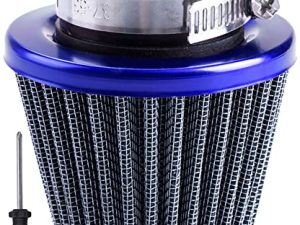 CNCMOTOK 38mm Air Filter For 90cc 110cc 125cc Dirt Pit Bike Chinese GY6 50cc QMB139 Moped Scooter Off Road Motorcycle ATV Quad XR50 CRF50 CRF70 XR CRF KLX Apollo SSR Lifan Engine Parts (Blue)