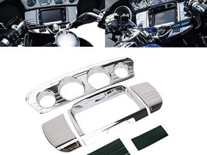 buyinhouse Seat Bolt Street Glide Windshield for Harley Davidson Touring Electra Glide Street Glide Ultra Limited & Tri-Glide Ultra 2014-2019 Motorcycle Dashboard Kit Gauge Chrome