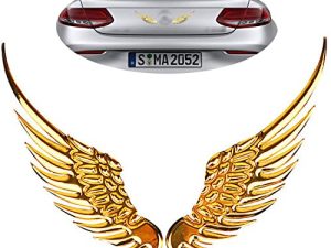 jeseny 2 Pieces Car 3D Angel Wings Badges Decals