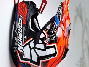 BESTUNT Motorcycle Helmet Display Holder - Mount Hanger Storage Rack | Mount on Wall Accessories | Red