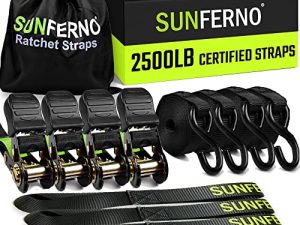 Sunferno Ratchet Straps Tie Down 2500Lbs Break Strength