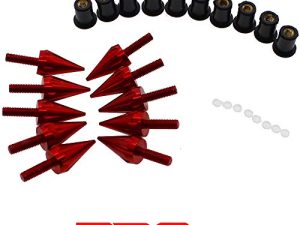 PROCNC Motorcycle Spike Windshield Bolts Screw Nuts Fit For Honda CBR 600rr 1000rr for Suzuki GSXR 600 750 1000 for Yamaha R1 R6 R6s for Kawasaki ZX6R ZX9R ZX10R ZX12 (Red)