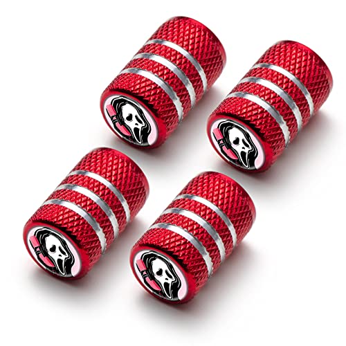 AOKADUTE Tire Valve Stem Caps Cover for Car Bike Bicycle Mountain Bikes Trucks Motorcycles Ghost Skull Face Funny Fun Red Metal Chrome Tire Air Pressure Covers Wheel Decoration Accessories 4Pcs AOKADUTE Tire Valve Stem Caps Cover for Car Bike Bicycle Mountain Bikes Trucks Motorcycles Ghost Skull Face Funny Fun Red Metal Chrome Tire Air Pressure Covers Wheel Decoration Accessories 4Pcs