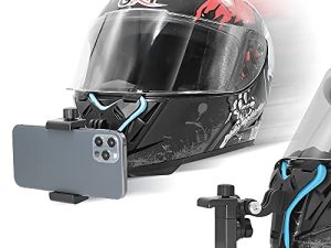 Motorcycle Helmet Chin Strap Mount with Phone Clip Compatible with iPhone12/12 Pro/12 Mini